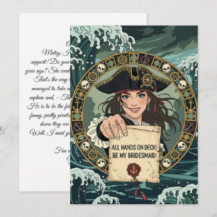 Invitation Sois ma demoiselle d'honneur Pirate Charmante