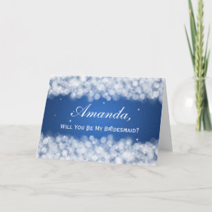 Invitation Sois Ma Femme D'Accueil Sparkle Blue