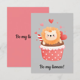 Invitation Sois ma lionne lion valentine
