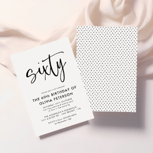 Invitation Soixante 60e Soirée d'Anniversaire Noir & Blanc