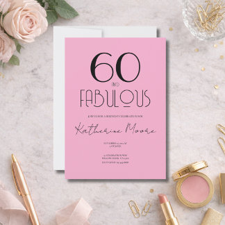 Invitation Soixante ans et fabuleux 60e anniversaire