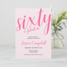 Soixante ans et fabuleux écriture rose 60e anniver