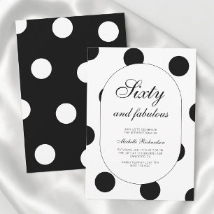 Invitation Soixante ans Fabulueux Anniversaire Thème pois