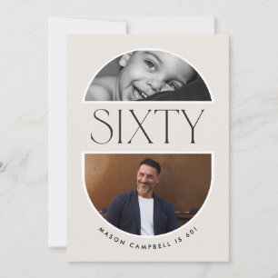 Invitation soixante arch photo 60e fête d'anniversaire simple