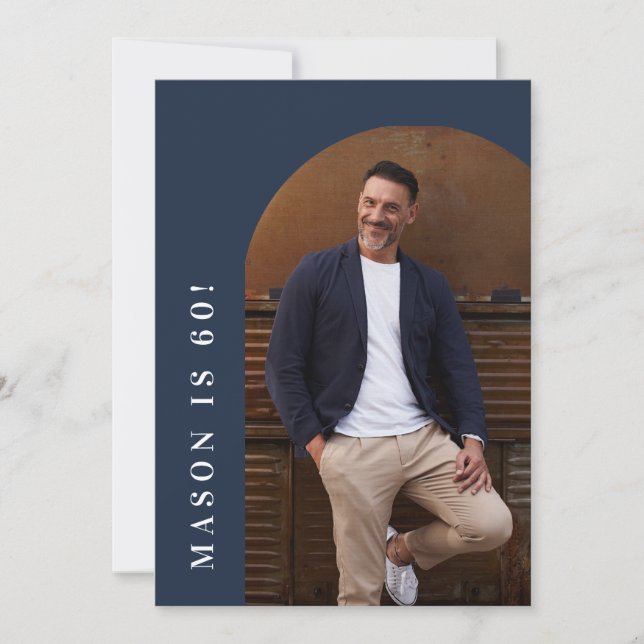 Invitation soixante arch photo 60e fête d'anniversaire simple (Devant)