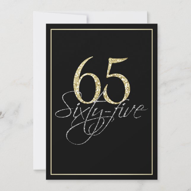 Invitation Soixante-cinquième anniversaire de l'anniversaire  (Devant)