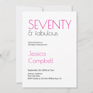 Invitation Soixante-dix ans et Fabuleux Moderne 70e Anniversa