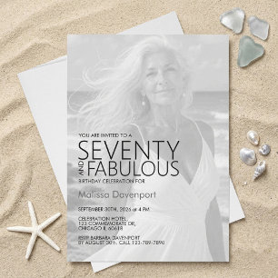 Invitation Soixante-dix ans et Fabuleux Photo 70e Anniversair