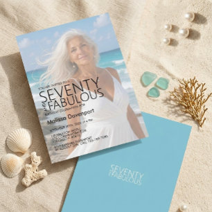 Invitation Soixante-dix et Fabuleux Photo de plage 70e Annive