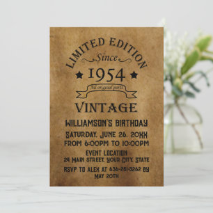 Invitation Soixante-dix vintages 70e anniversaire personnalis
