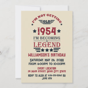 Invitation Soixante-dix vintages 70e anniversaire personnalis
