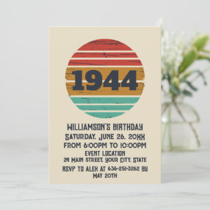 Invitation Soixante-dix vintages fête du 80e anniversaire