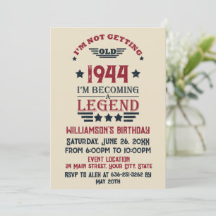 Invitation Soixante-dix vintages fête du 80e anniversaire