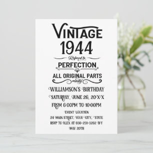 Invitation Soixante-dix vintages fête du 80e anniversaire