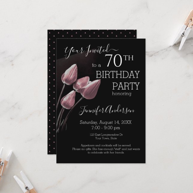 Invitation Soixante-dixième anniversaire (Devant/Arrière en situation)