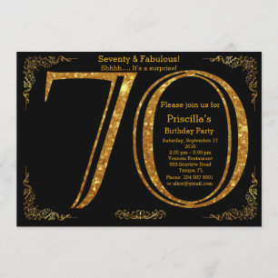 Invitation soixante-dixième, fête d'anniversaire,