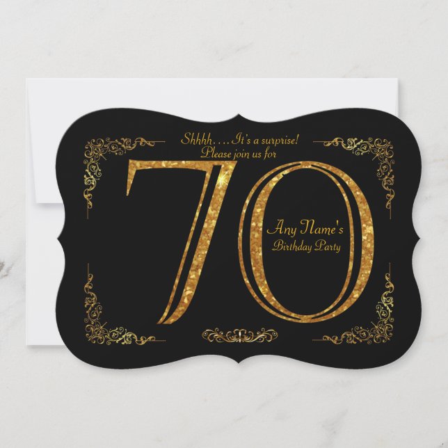 Invitation soixante-dixième, Gatsby de fête d'anniversaire (Devant)