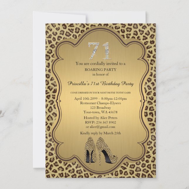 Invitation soixante-et-onzième, fête d'anniversaire (Devant)