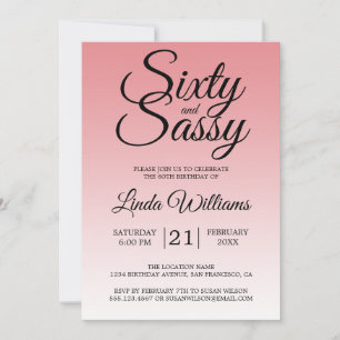 Invitation Soixante et Sassy Strawberry Ice 60e Anniversaire