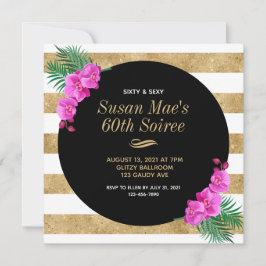 Invitation Soixante et sexy Black Gold 60e fête d'anniversair