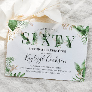 Invitation Soixante Eté Tropicalité Fête d'anniversaire 60 an