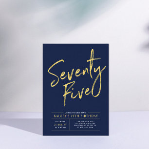 Invitation Soixante-Quinze   Gold & Navy Blue 75e anniversair