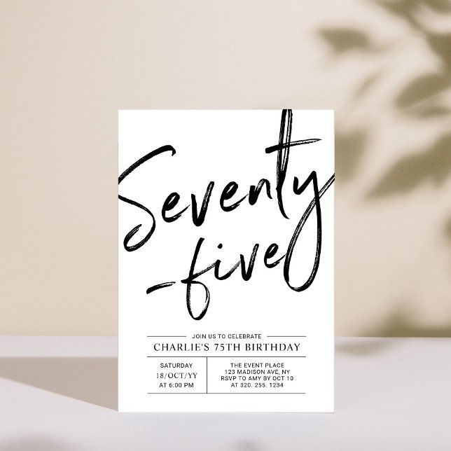 Invitation Soixante-quinze moderne 75e anniversaire Invitatio (Créateur téléchargé)
