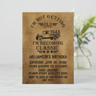 Invitation Soixante-quinze vintage 75e anniversaire