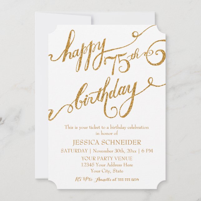 Invitation soixante-quinzième, cinquième célébration de fête (Devant)