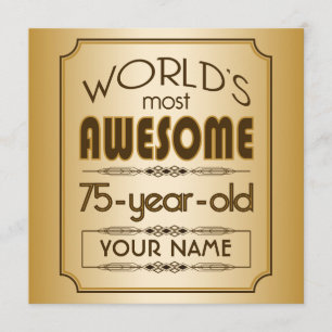 Invitation Soixante-quinzième monde de célébration