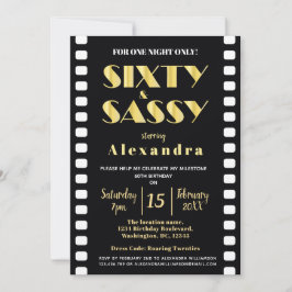Invitation Soixante & Sassy Black Gold Roaring Années 60e