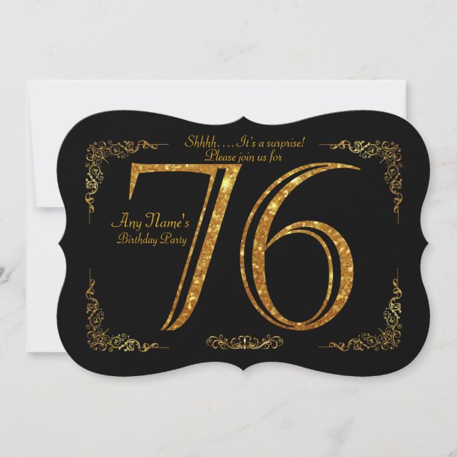 Invitation soixante-seizième, Gatsby de fête d'anniversaire (Devant)