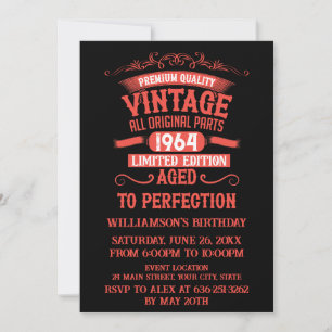 Invitation Soixante vintage 60e anniversaire personnalisée