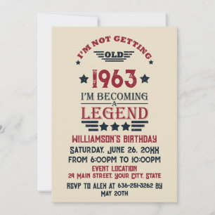 Invitation Soixante vintage 60e anniversaire personnalisée