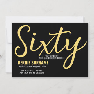 Invitation Soixantième Anniversaire 60e Simple Fête d'Anniver