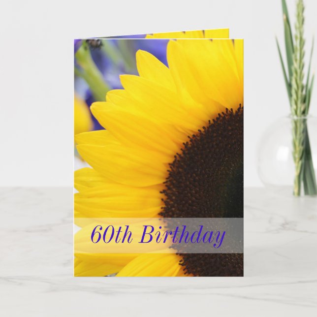 Invitation Soixantième fête d'anniversaire de tournesol (Devant)