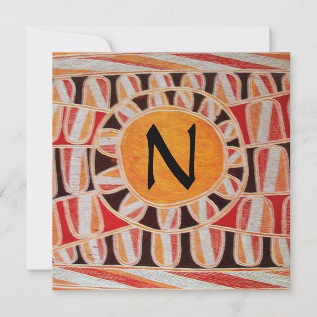 Invitation SOLAR GOLD MONOGRAM,jaune orange noir vif (Devant)