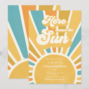 Invitation Soleil Anniversaire Boho 1er Voyage Autour Du Sole