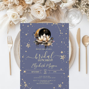 Invitation Soleil céleste, Lune, Étoiles Mariage Pastel Lavan