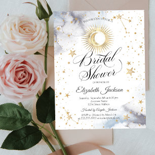 Invitation Soleil céleste, Lune, Fête des mariées des étoiles