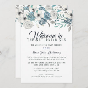 Invitation Solstice d'hiver bleu et blanc de la marine