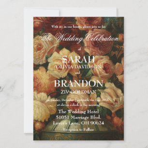 Invitation Sombre Romantique Antique Mariage Peinture Holland