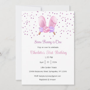 Invitation Some Bunny is One Invitation, Bunny One Party, 1er