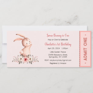 Invitation Some Bunny is One Invitation, Bunny One Party, 1er
