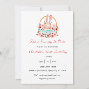 Invitation Some Bunny is One Invitation, Bunny One Party, 1èr