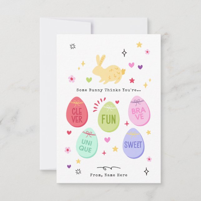 Invitation Some Bunny Thinks You're Awesome Happy Easter Card (Devant)
