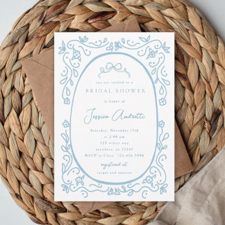 Invitation Something Blue Baby Shower de Mariage