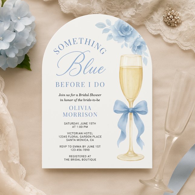 Invitation Something Blue Before I  Do Bow Bridal Shower  (Créateur téléchargé)