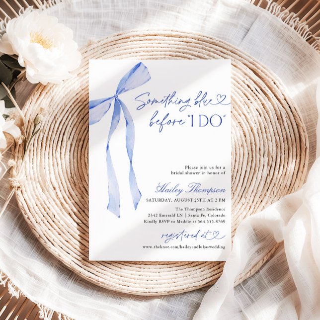 Invitation Something Blue Before I Do Bridal Shower (Créateur téléchargé)