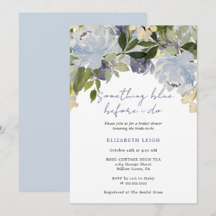 Invitation Something Blue Before I Do Floral Baby Shower